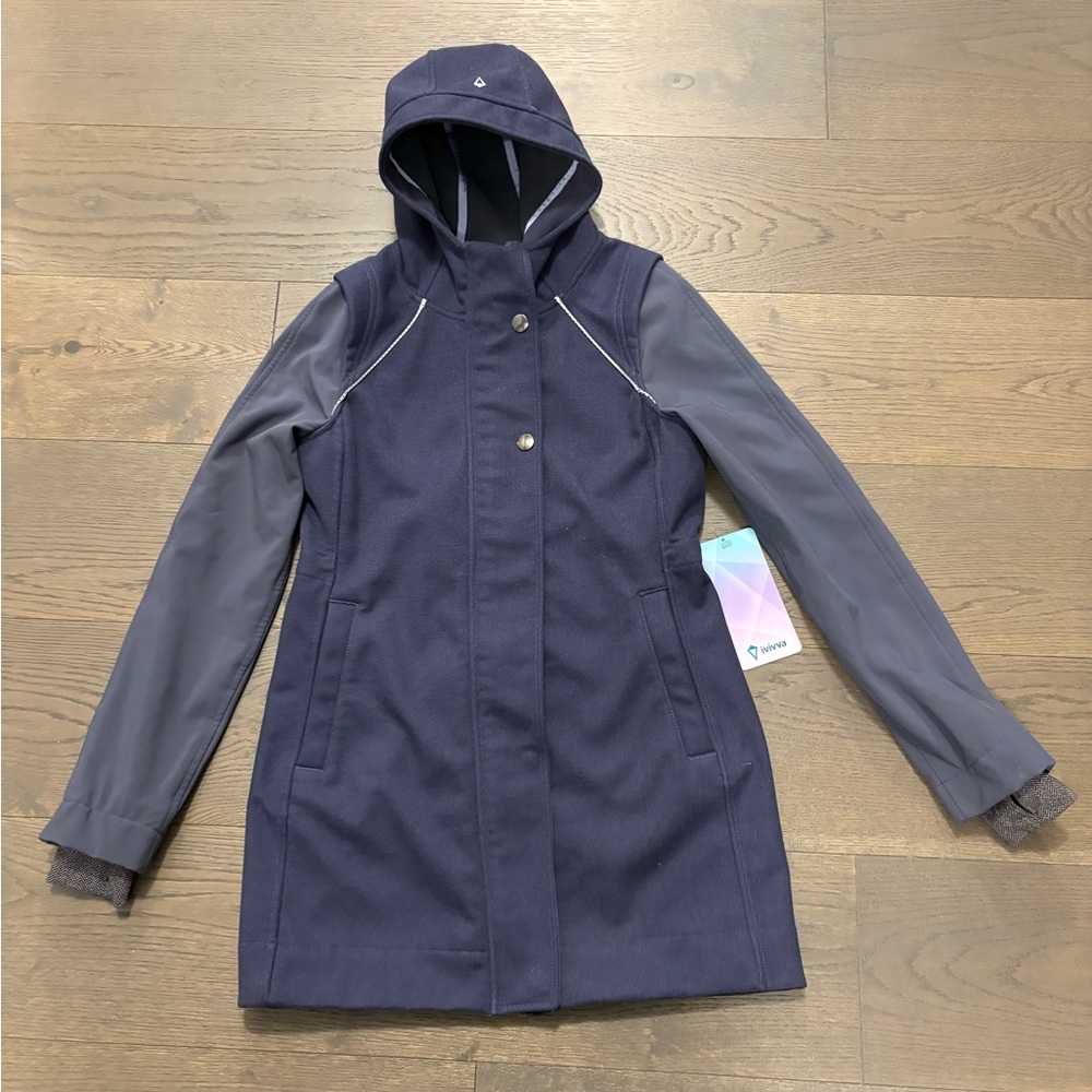Ivivva by Lululemon navy girls spring/fall jacket sz 14 NWT